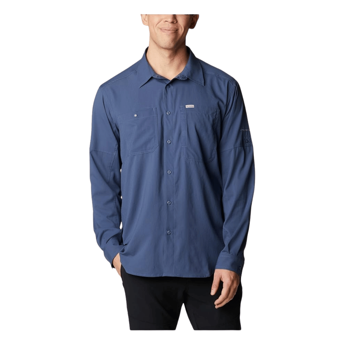 COLUMBIA MEN'S SILVER RIDGE UTILITY LITE LONG SLEEVE SHIRT - DARK MOUNTAIN
