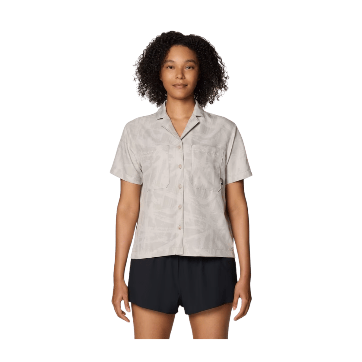 MOUNTAIN HARDWEAR WOMEN'S SUN DRIFT COOLING SS SHIRT - CITY FOG BRUSHS