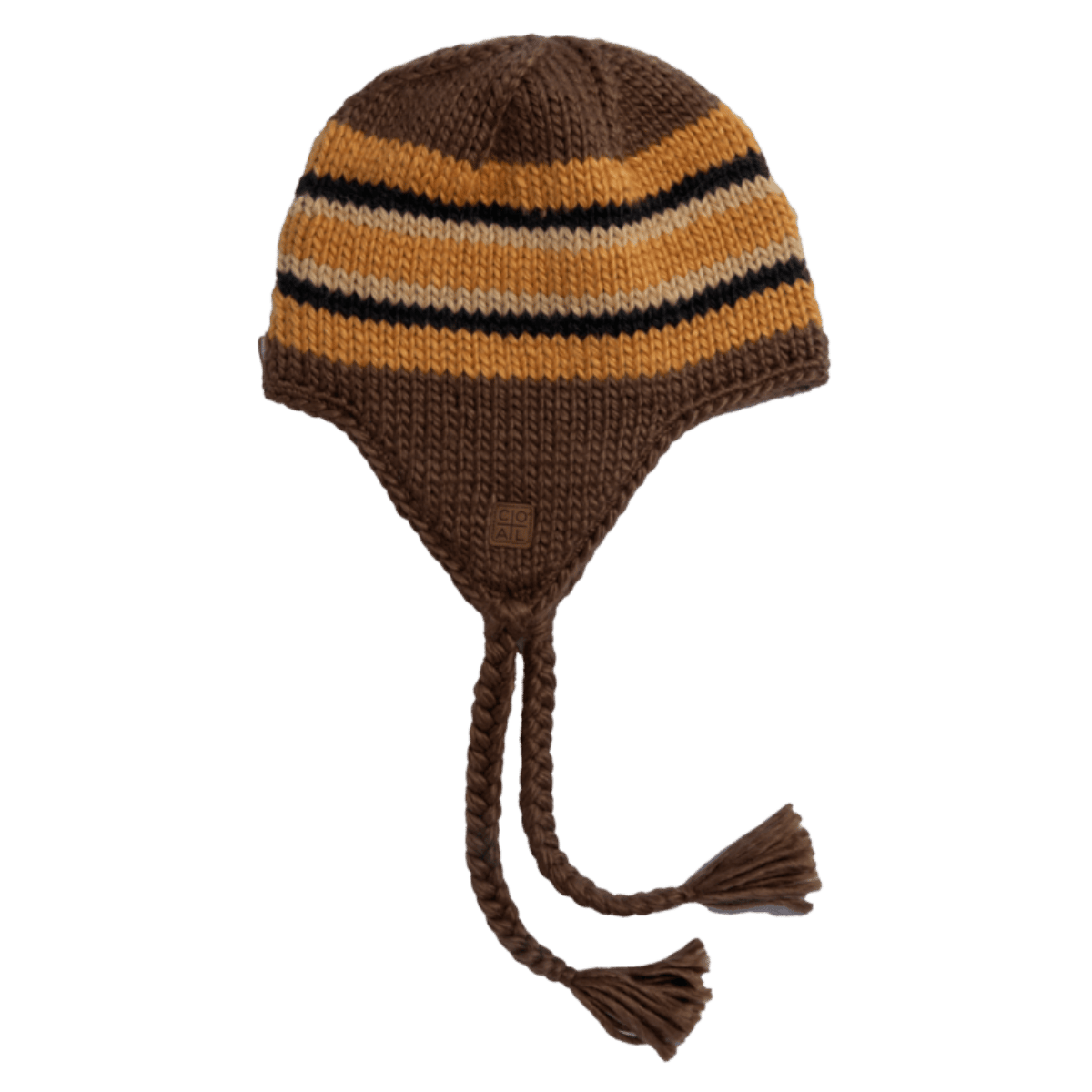 COAL THE DORI EARFLAP BROWN/ORANGE BEANIE