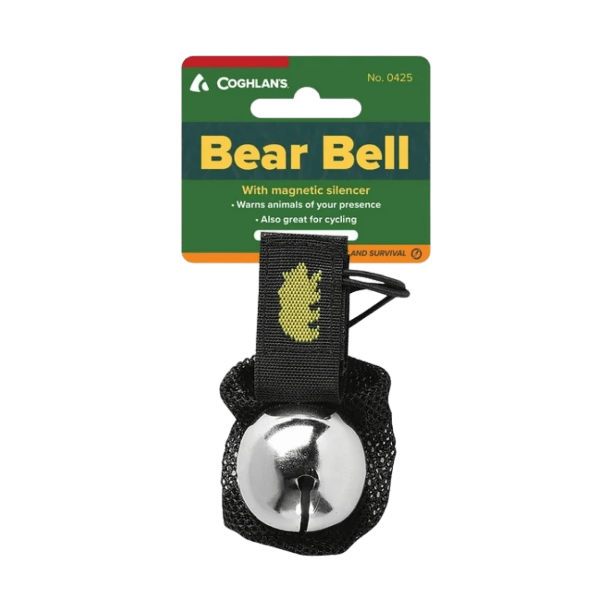 COGHLAN’S BEAR BELL WITH MAGNETIC SILENCER - PRODUCT IN RETAIL PACKAGING
