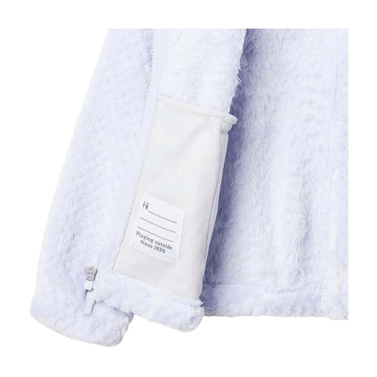 COLUMBIA GIRLS' FIRE SIDE SHERPA FULL ZIP JACKET - SNOW DRIFT - CLOSE-UP VIEW