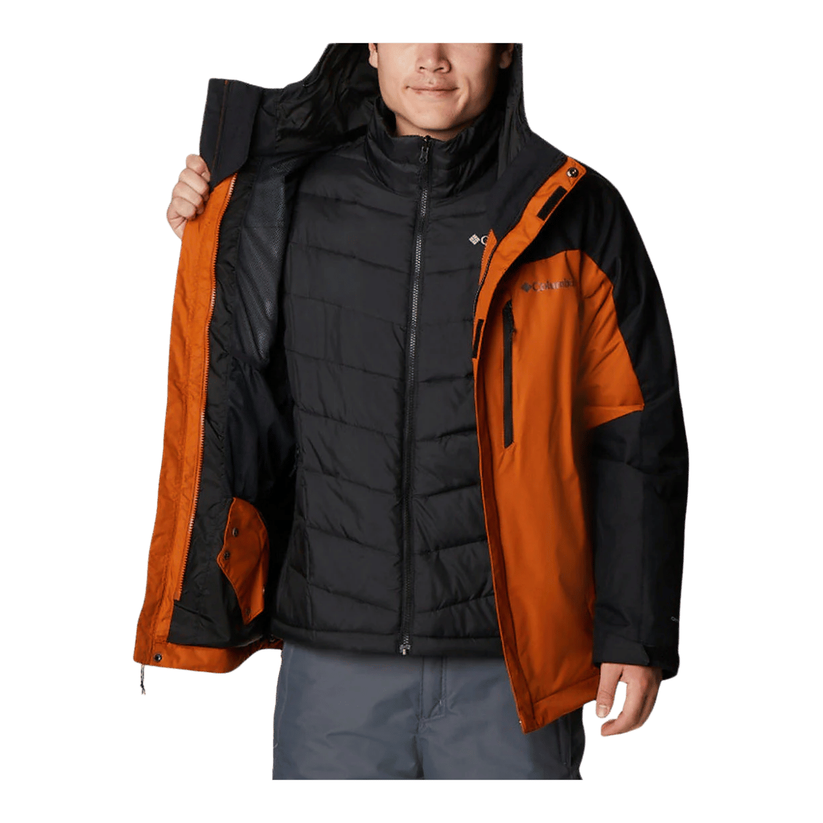 COLUMBIA MEN'S WHIRLIBIRD IV INTERCHANGE JACKET REG - WARM COPPER - OPEN ANGLE VIEW