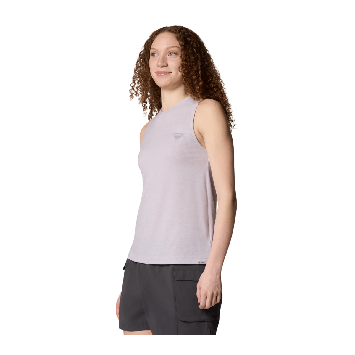 COLUMBIA WOMEN'S PFG UNCHARTED TANK - LAVENDER PEARL - SIDE VIEW