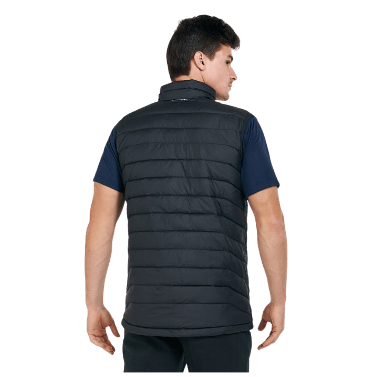 COLUMBIA MEN'S POWDER LITE VEST - BLACK - BACK VIEW