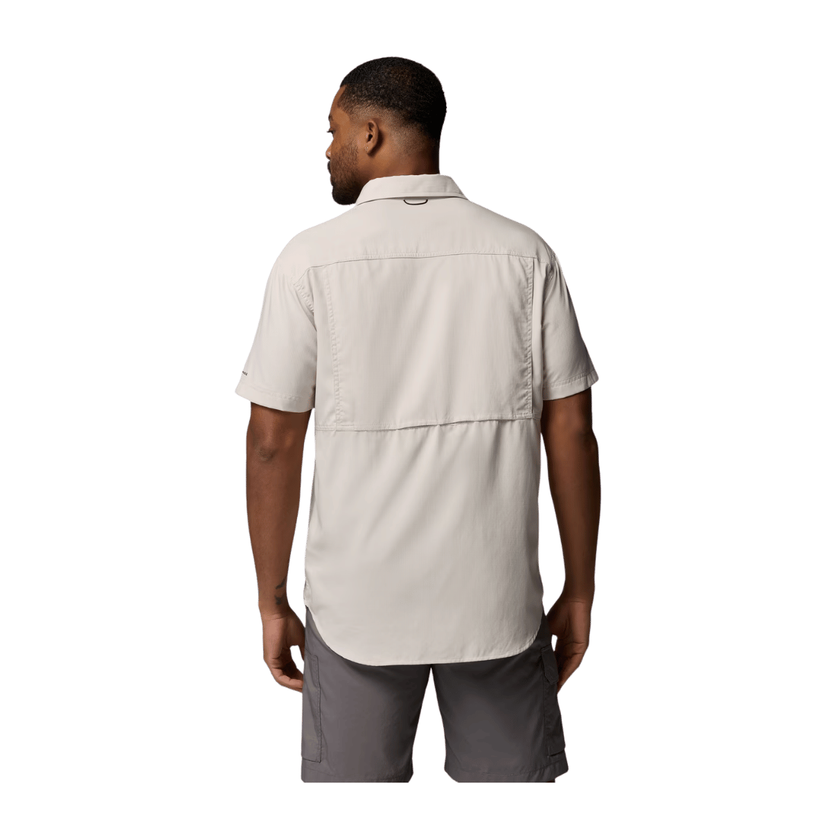 COLUMBIA SILVER RIDGE UTILITY LITE SHORT SLEEVE SHIRT - DARK STONE - BACK VIEW