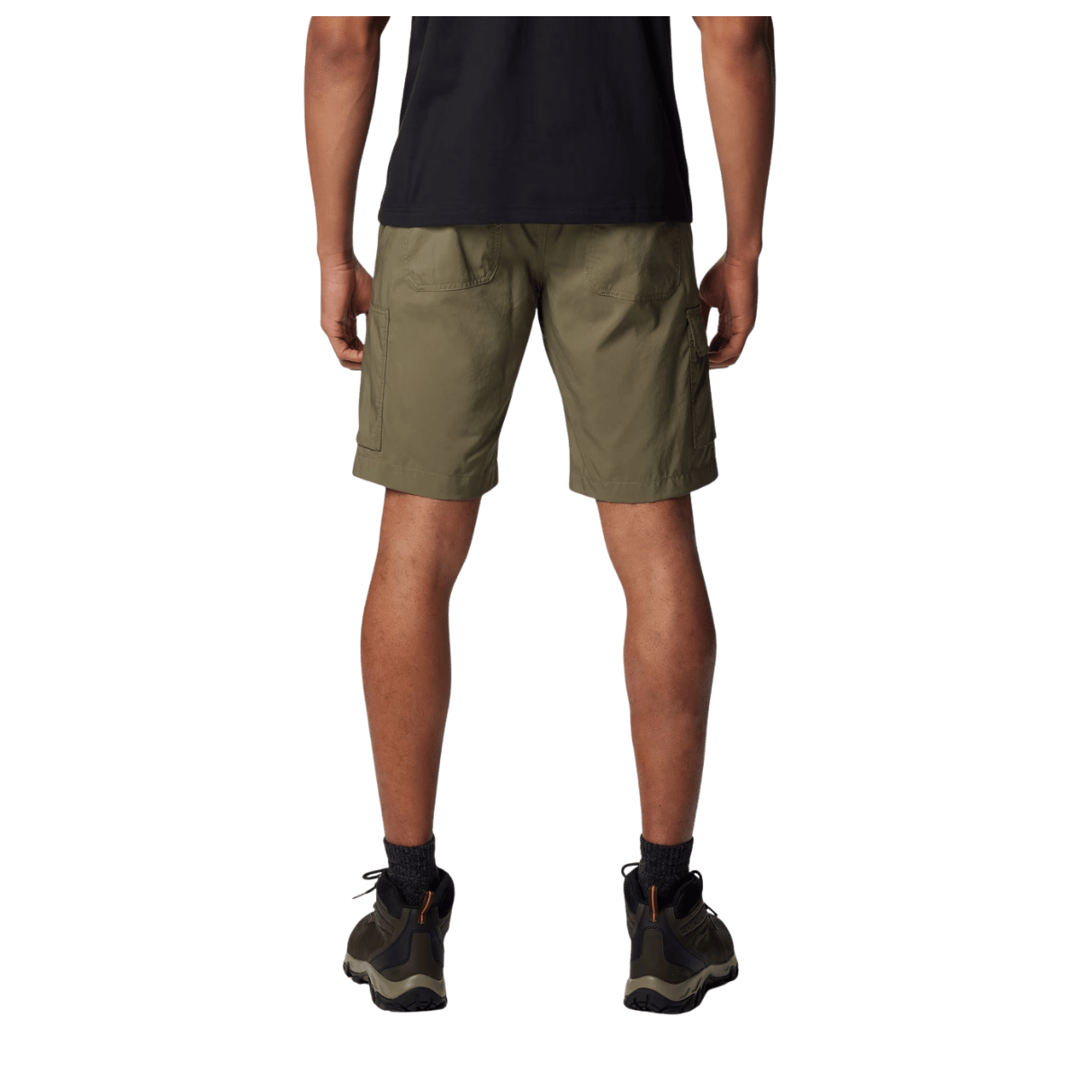COLUMBIA MEN'S SILVER RIDGE UTILITY CARGO SHORT STONE GREEN-BACK VIEW