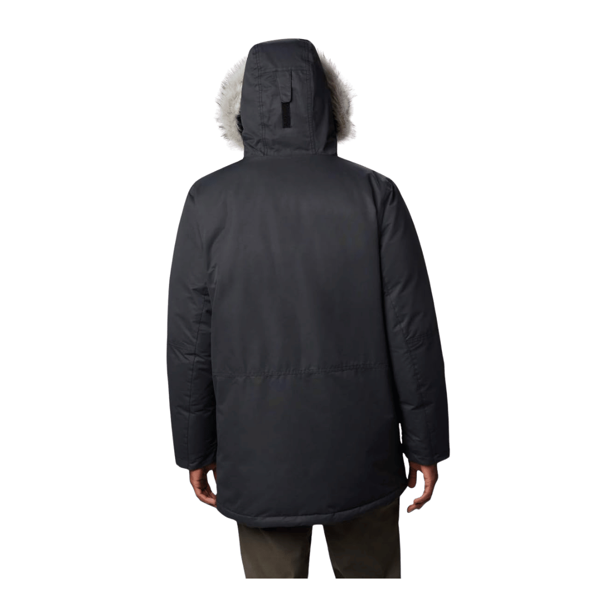 COLUMBIA MEN'S SOUTH CANYON LONG DOWN PARKA JACKET - BLACK - BACK VIEW