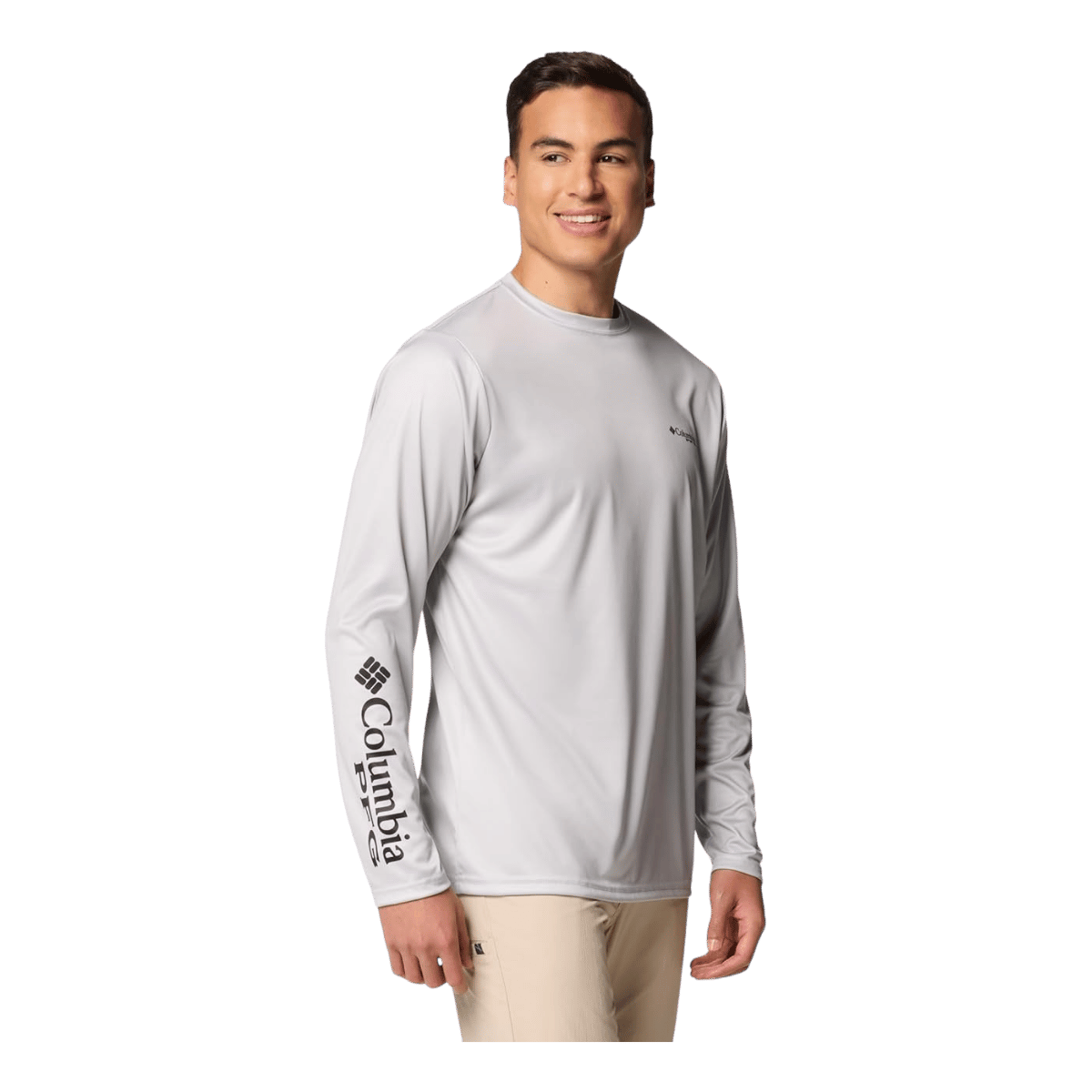COLUMBIA TERMINAL TACKLE PFG FISH SHINE LONG SLEEVE - COOL GREY - SIDE VIEW
