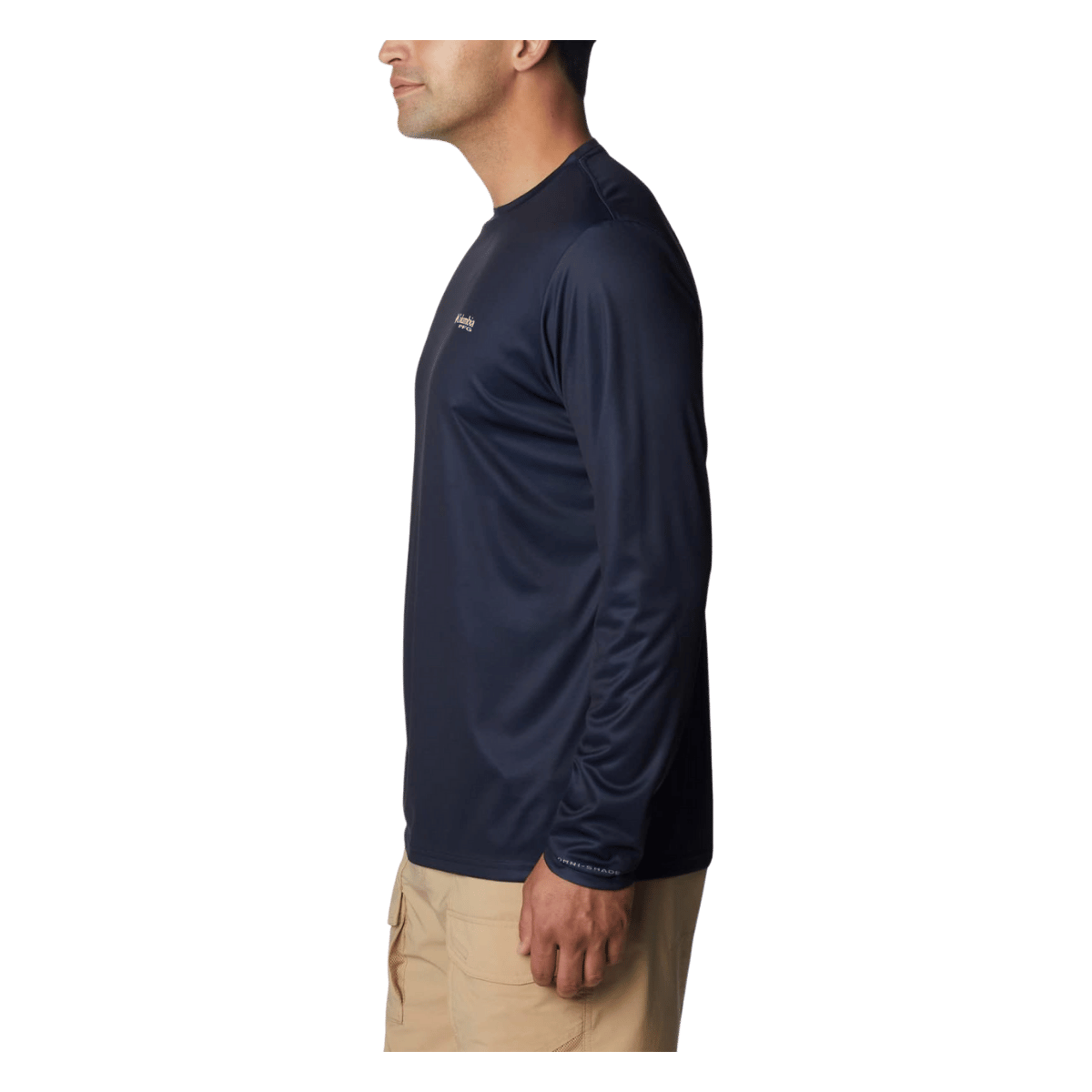 COLUMBIA MEN'S TERMINAL TACKLE PFG STATETRIOT LONG SLEEVE - COLLEGIATE NAVY - SIDE VIEW
