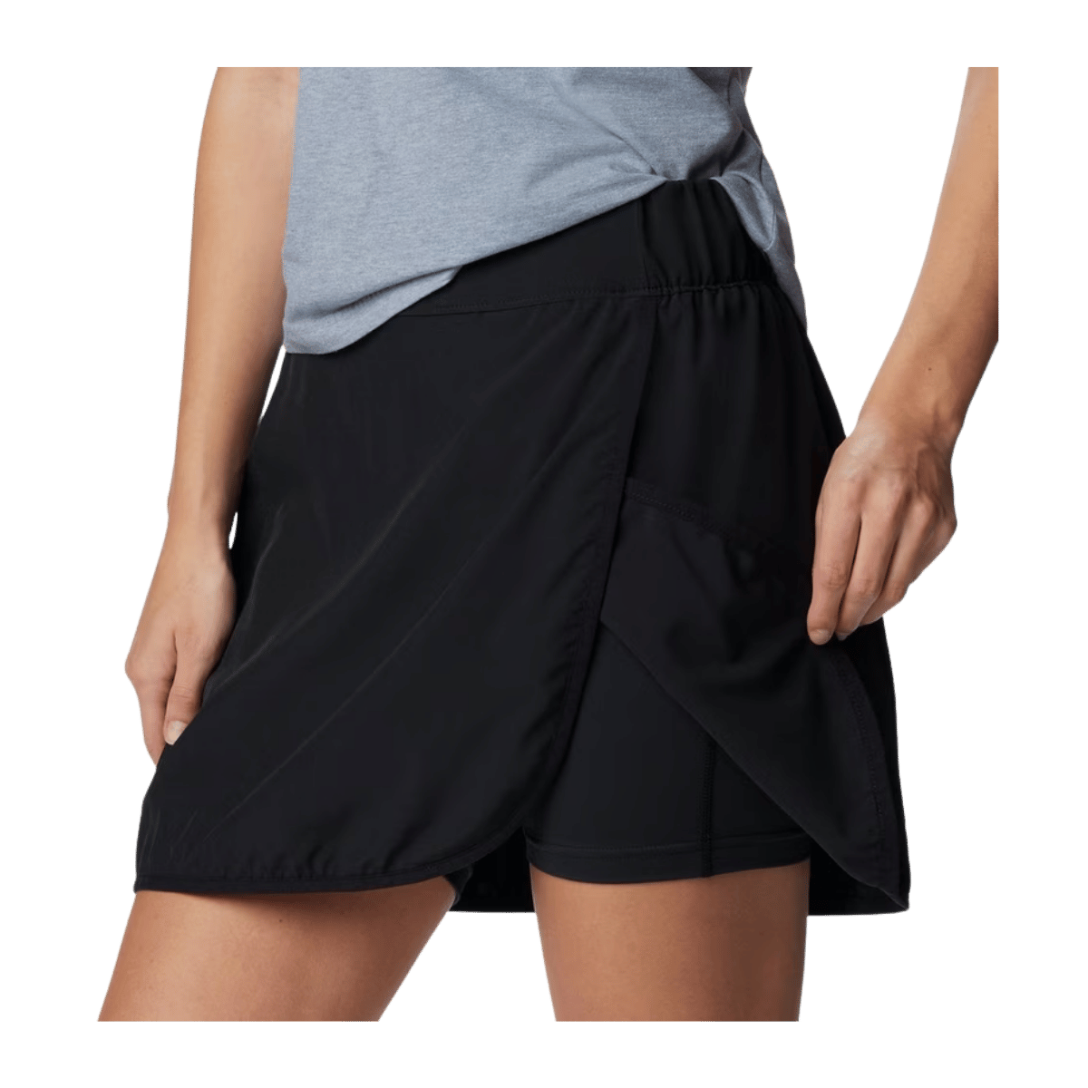 COLUMBIA WOMEN'S COLUMBIA HIKE SKORT - BLACK - INNER VIEW