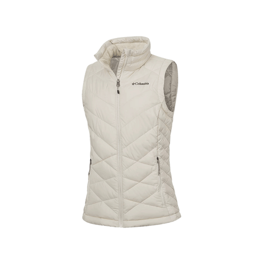 COLUMBIA WOMEN'S HEAVENLY VEST SLEEVELESS JACKET - CHALK - FRONT VIEW