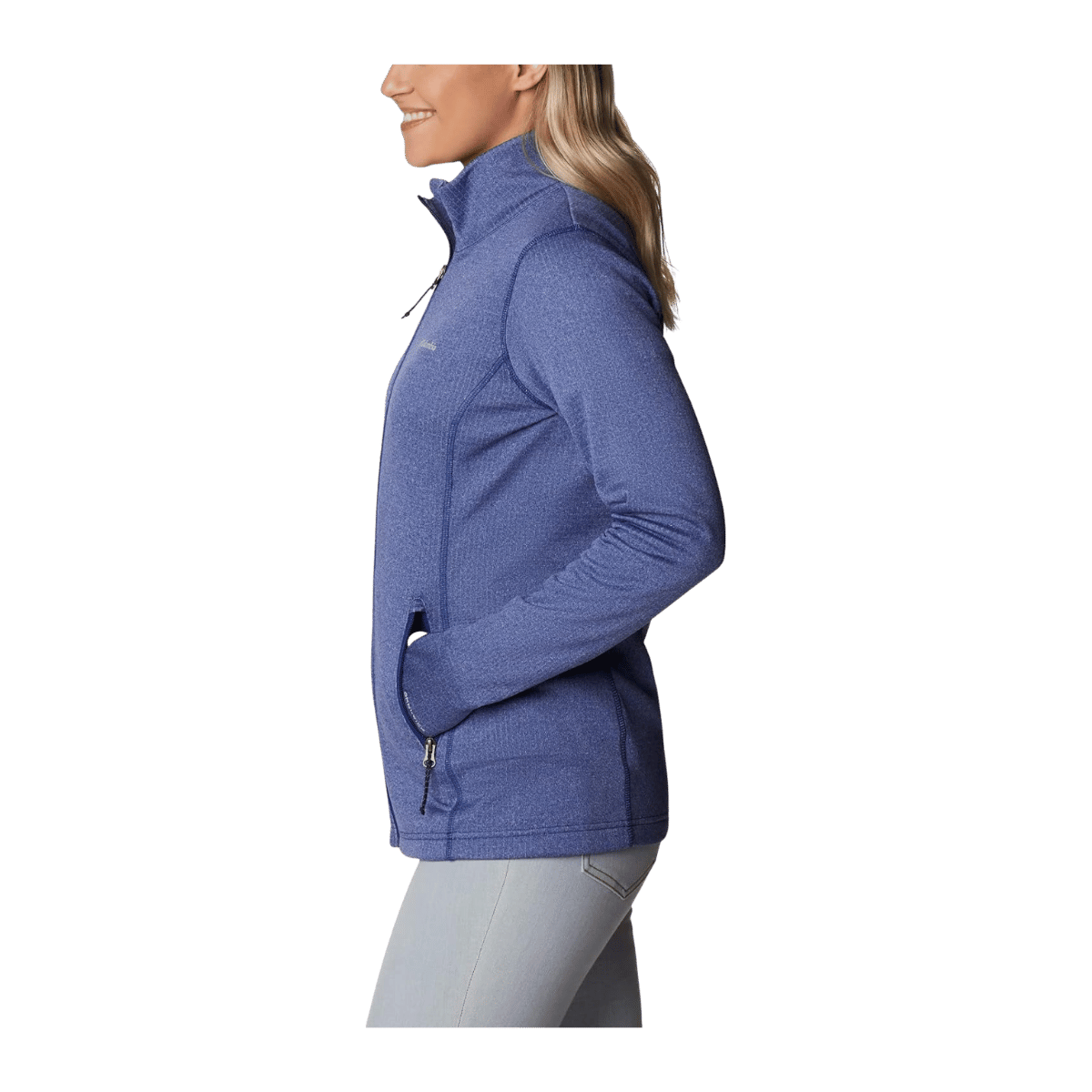 COLUMBIA WOMEN'S PARK VIEW GRID FLEECE FULL ZIP – DARK SAPPHIRE - SIDE VIEW