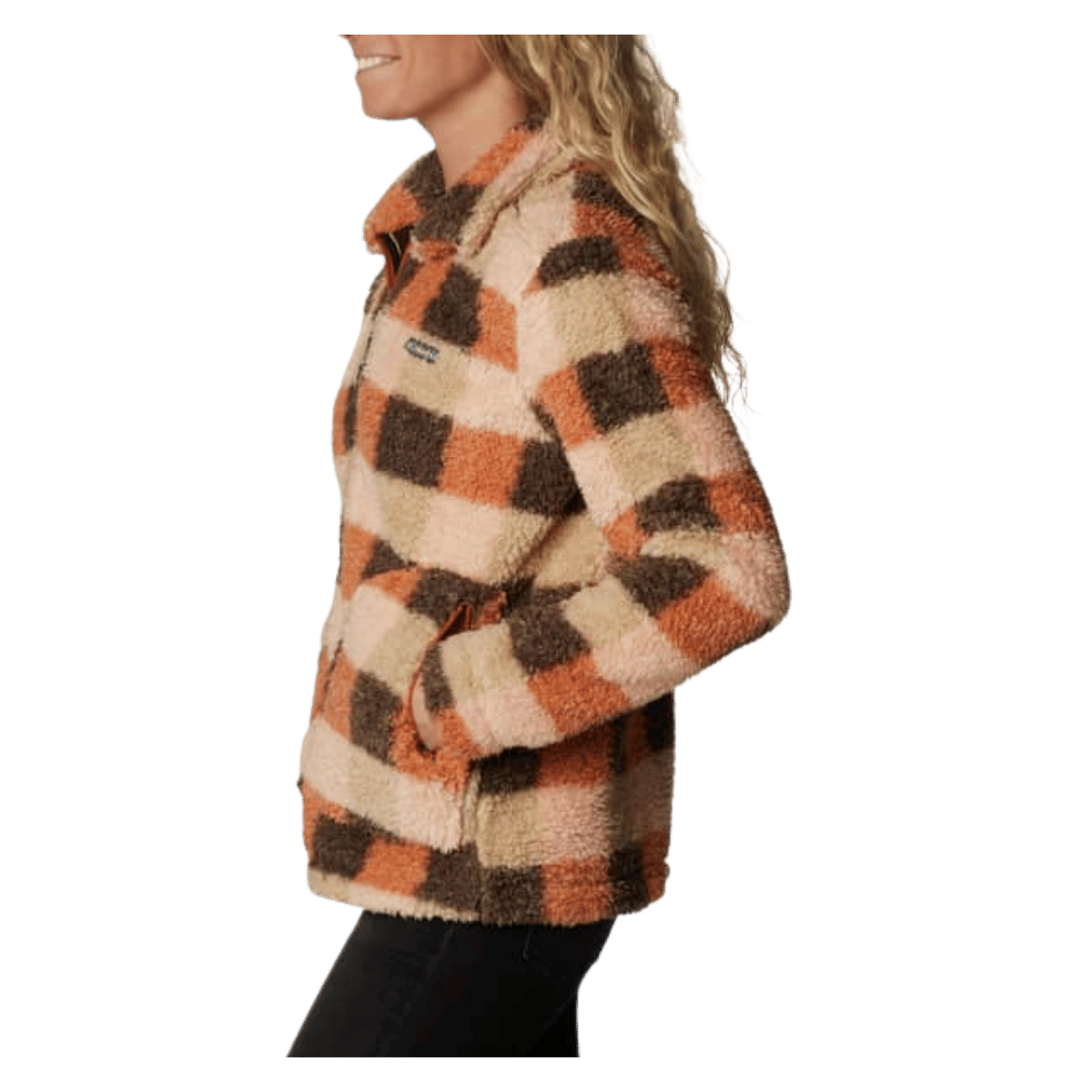 COLUMBIA WOMEN'S WINTER PASS SHERPA FULL ZIP - WARM COPPER - SIDE VIEW