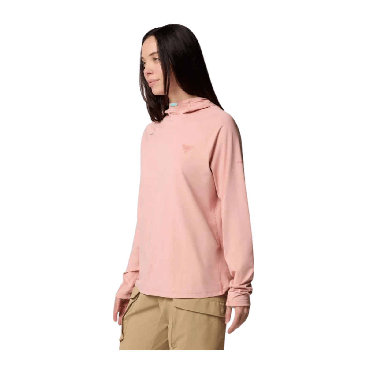 COLUMBIA WOMEN'S WILD CAST SUN HOODIE - FAUX PINK - SIDE VIEW