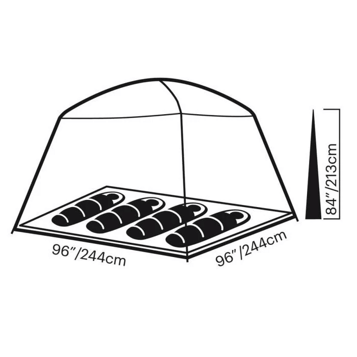 copper canyonLX4 tent layout for 4 people