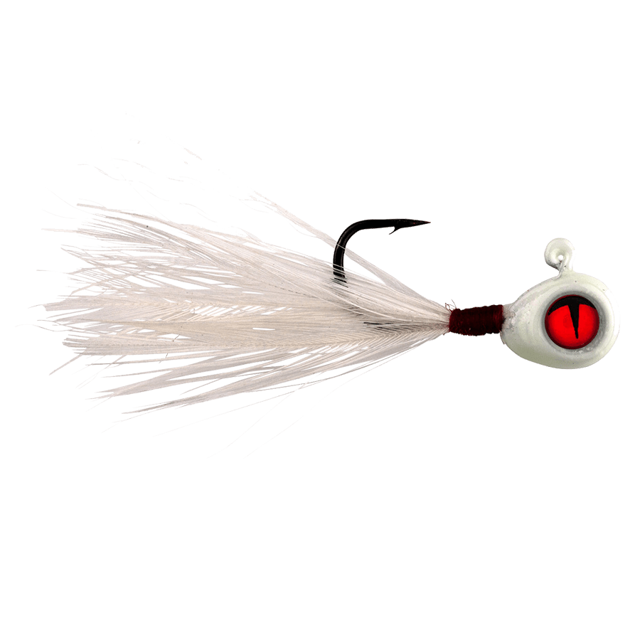 TUNGSTEN CRAPPIE KING FLY JIG SUPER GLO WHITE