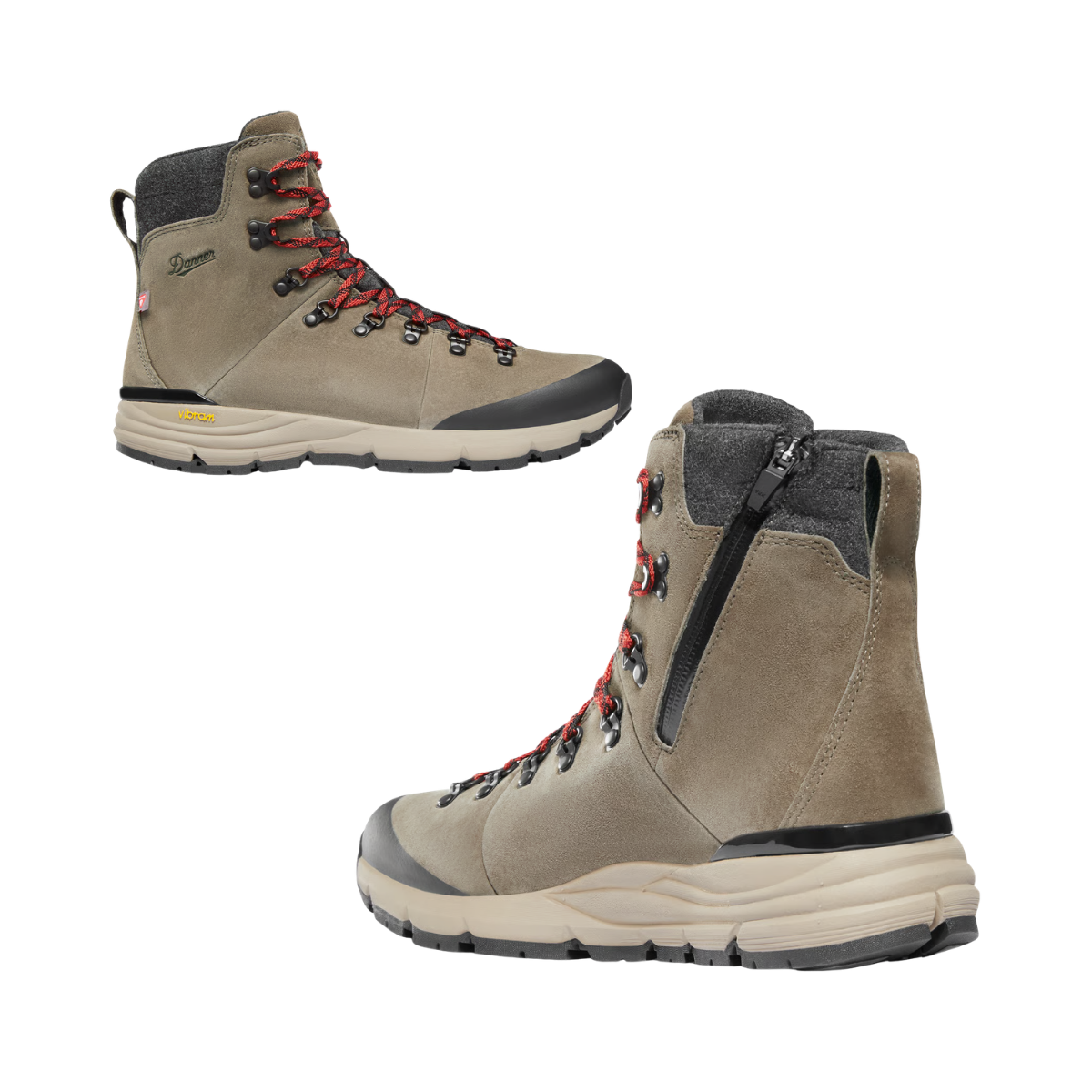 DANNER W ARCTIC 600 SIDE-ZIP 7IN 200GR BROWN RED