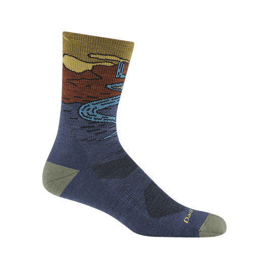 DARN TOUGH MEN'S CHASING WATERFALLS MICRO CREW LIGHTWEIGHT CUSHION DENIM