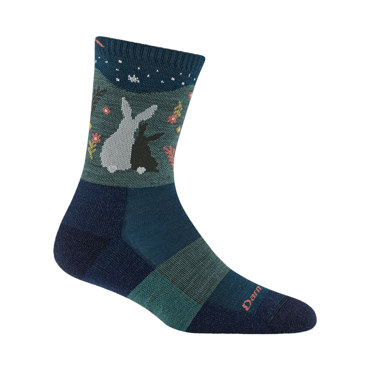 DARN TOUGH WOMEN'S CRITTER CLUB CREW LIGHTWEIGHT HIKING SOCKS - ECLIPSE
