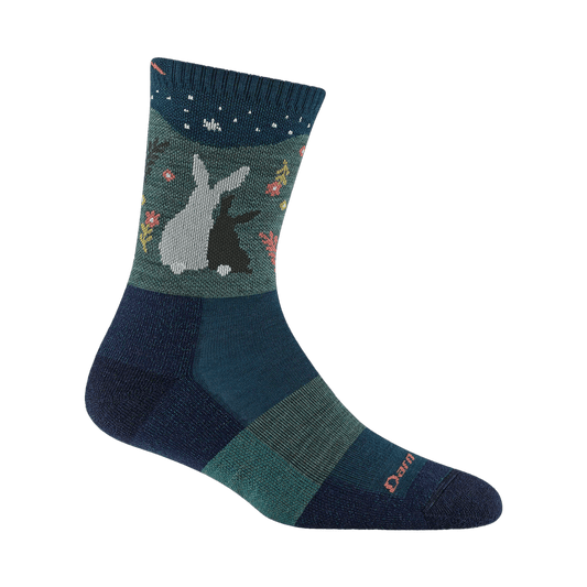 DARN TOUGH WOMEN'S CRITTER CLUB CREW LIGHTWEIGHT HIKING SOCKS - ECLIPSE