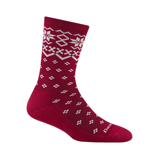DARN TOUGH WOMEN'S SHETLAND CREW LIGHTWEIGHT SOCKS BURGUNDY