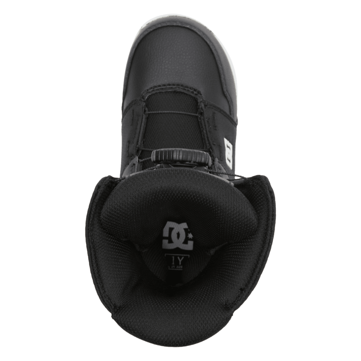 DC YOUTH SCOUT BOA SNOWBOARD BOOT 25/26 - BLK/WHT - TOP VIEW