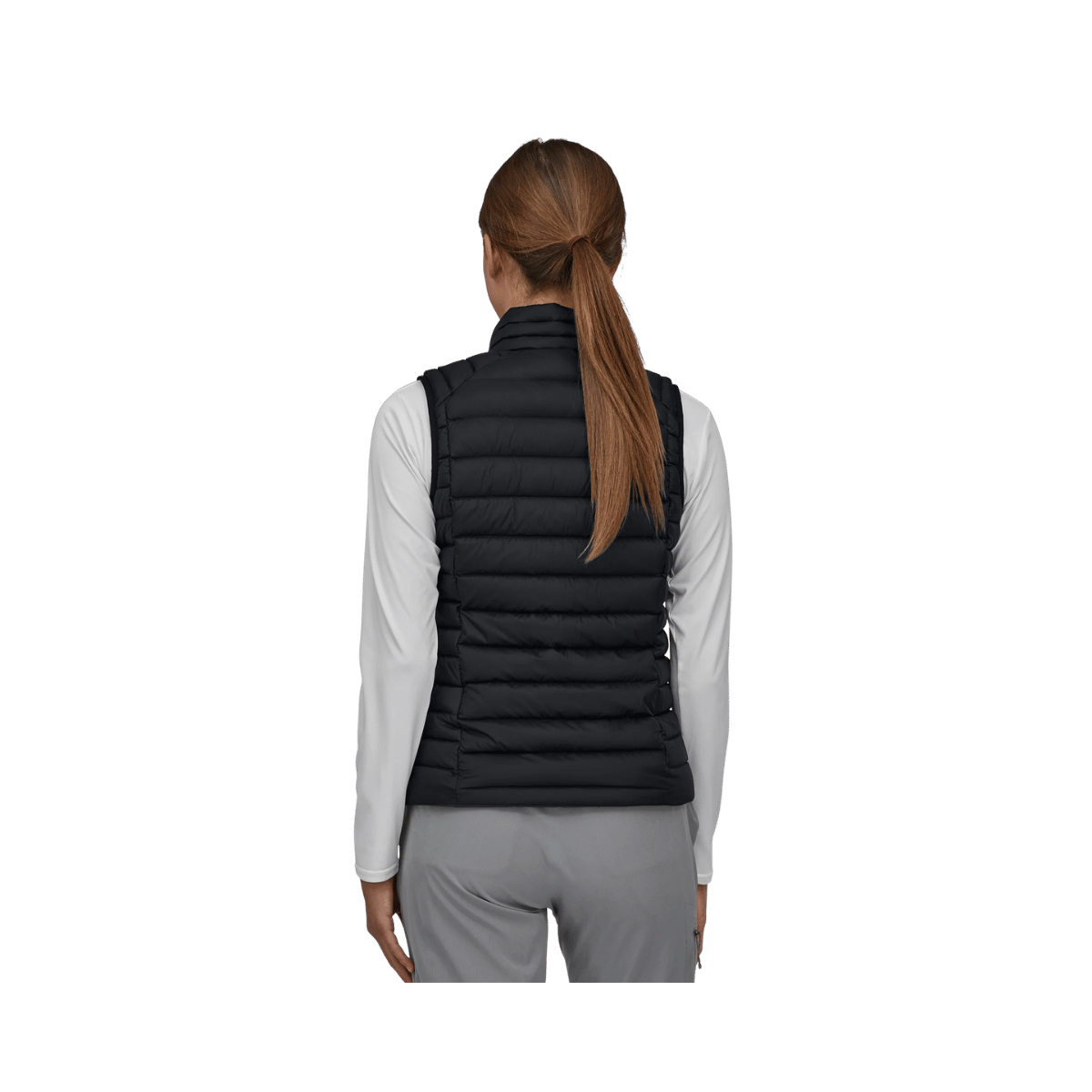 PATAGONIA WOMEN'S DOWN SWEATER VEST - BLACK - BACK VIEW
