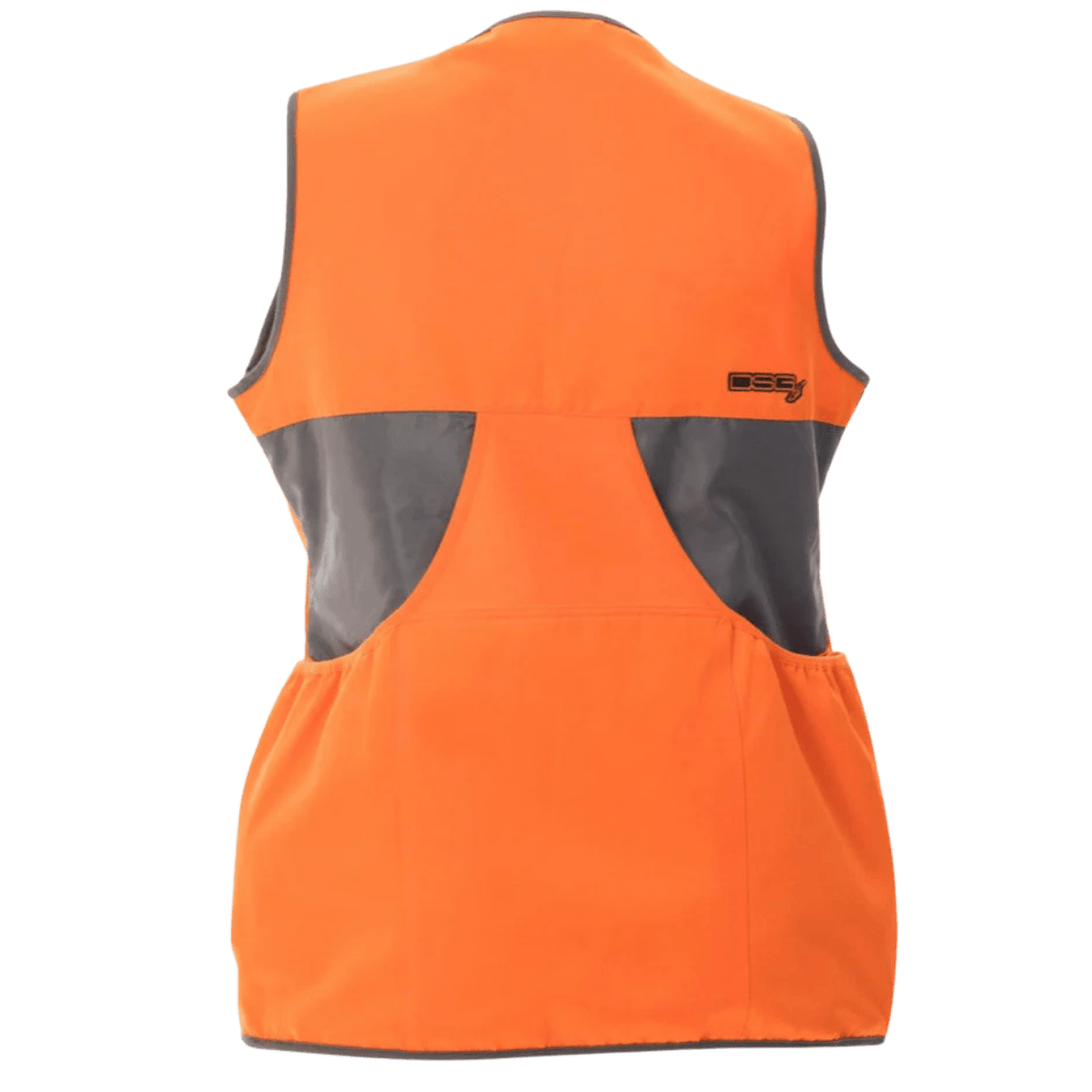 DSG OUTERWEAR WOMEN'S UPLAND HUNTING VEST 2.0 - STONE/BLAZE ORANGE_BACK ANGLE