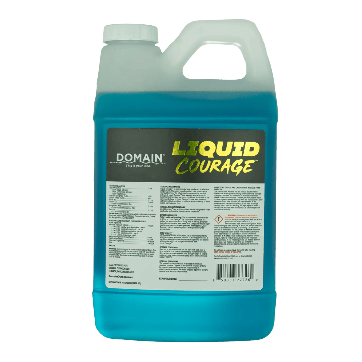 DOMAIN LIQUID COURAGE FERTILIZER 1LB - BACK VIEW