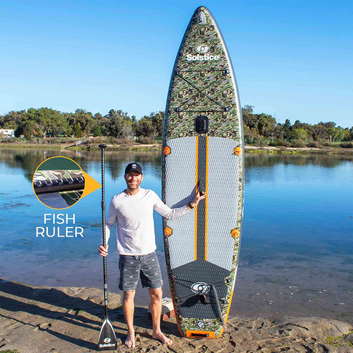 Drifter Stand Up Paddle Board - with man at lake