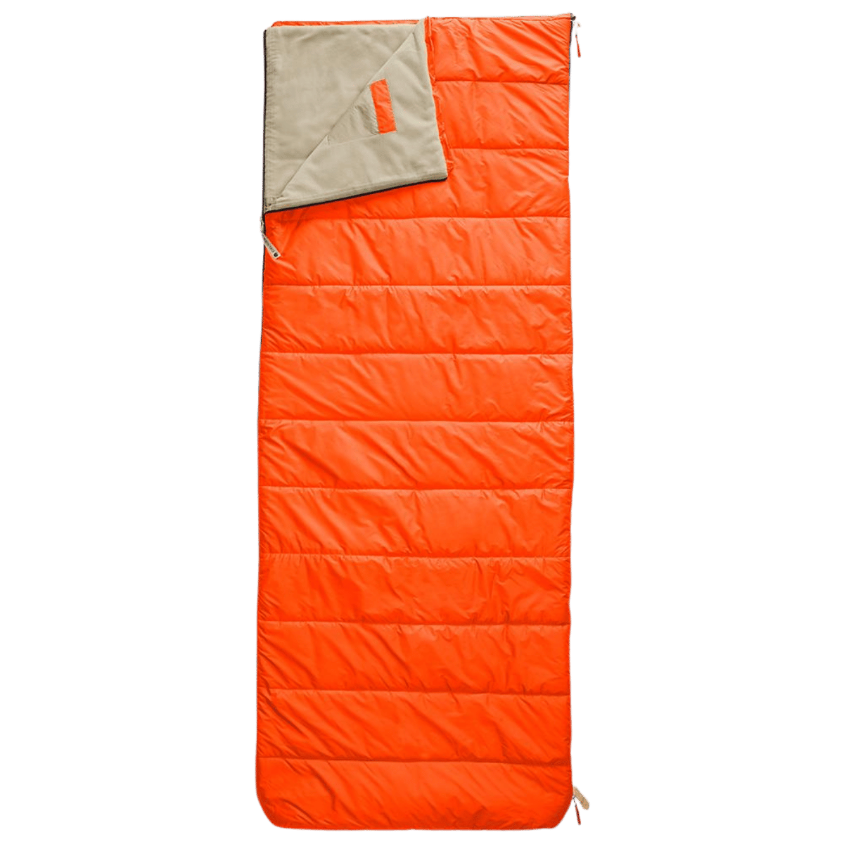 THE NORTH FACE ECO TRAIL BED 35° SLEEPING BAG - PERSIAN ORANGE/TWILL BEIGE_FRONT VIEW