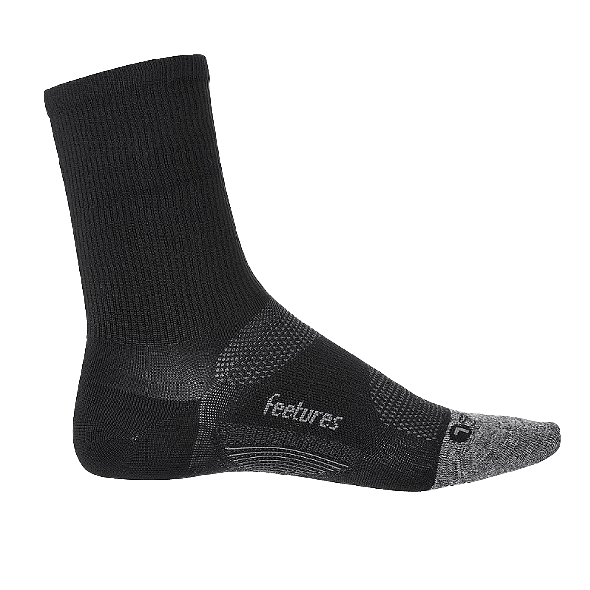 FEETURES ELITE LIGHT CUSHION MINI CREW SOCKS BLACK