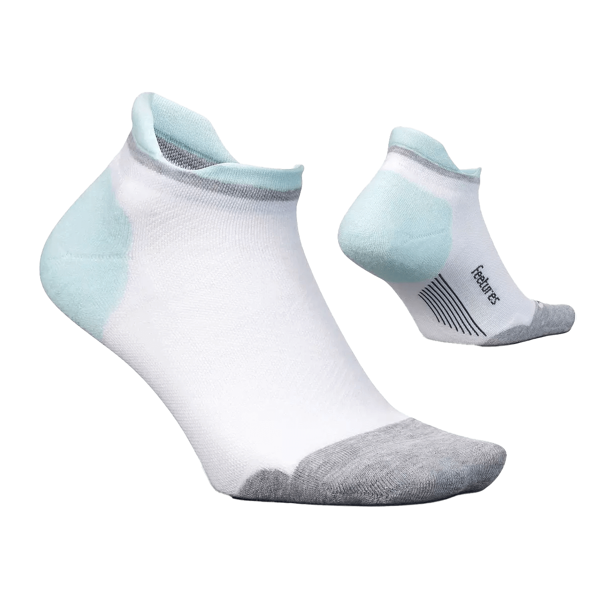 FEETURES ELITE MAX CUSHION NO SHOW TAB SOCKS WHITE SKY