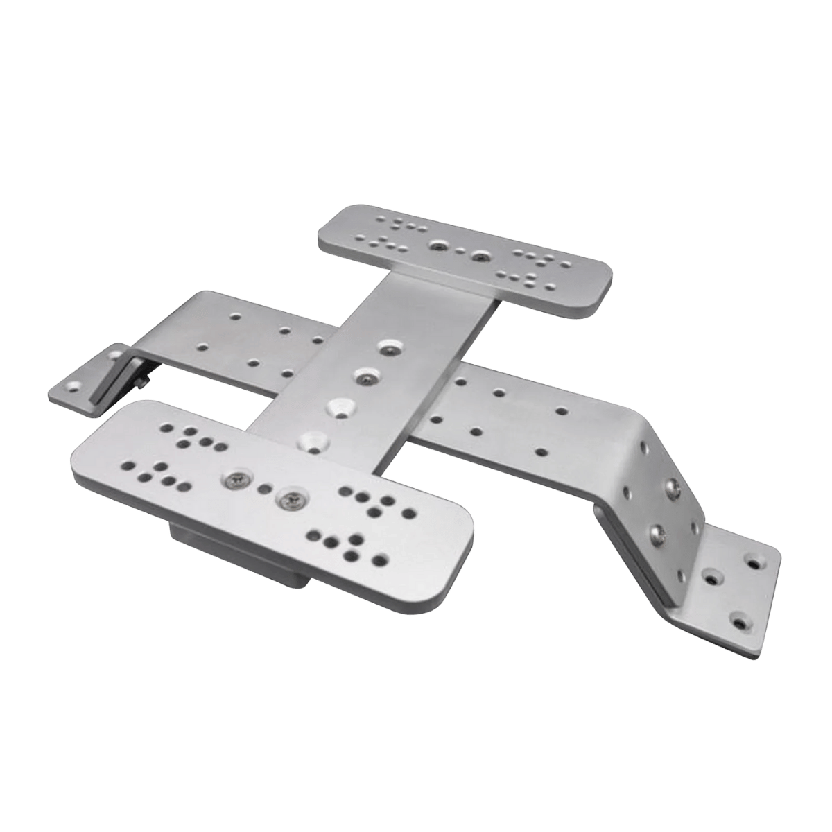 FIN GEAR DOUBLE FOOT PEDAL MOUNT - SILVER_SIDE TOP ANGLE