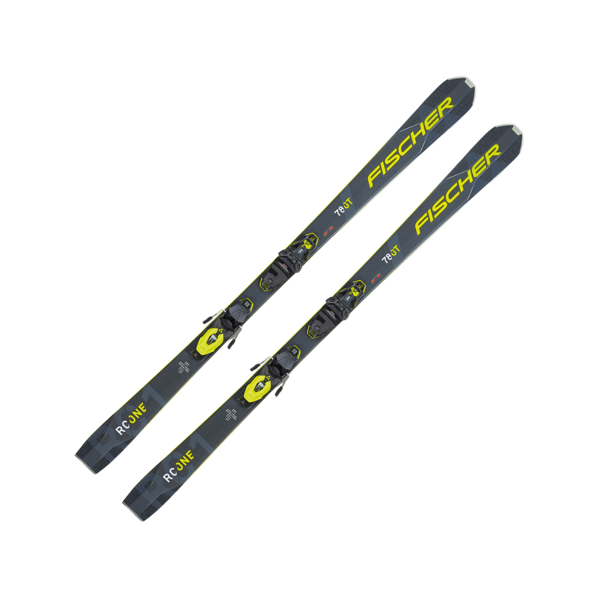 FISCHER SKIS RC ONE 78 GT + RSW10 2022 2023 BLACK YELLOW