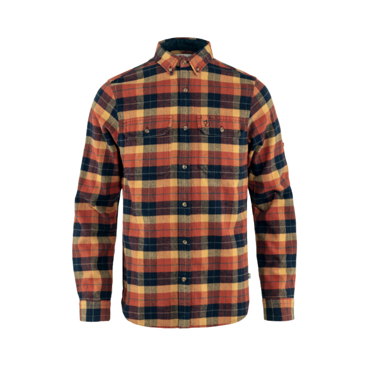 FJALLRAVEN SINGI HEAVY FLANNEL SHIRT AUTUMN LEAF DARK NAVY
