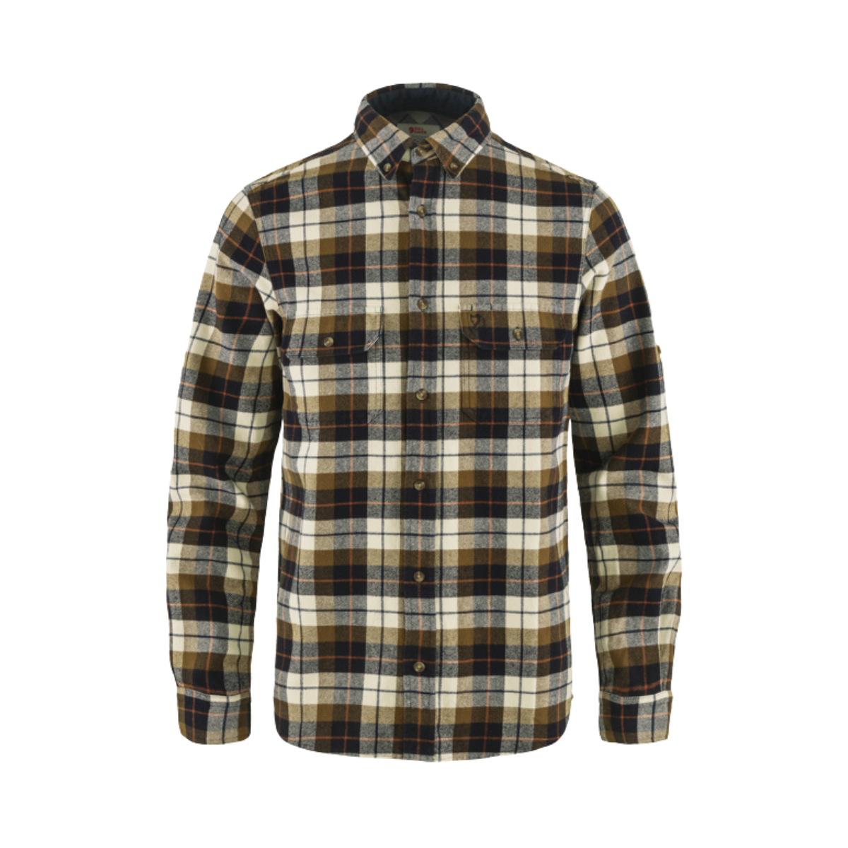 FJALLRAVEN SINGI HEAVY FLANNEL SHIRT CHALK WHITE DARK NAVY