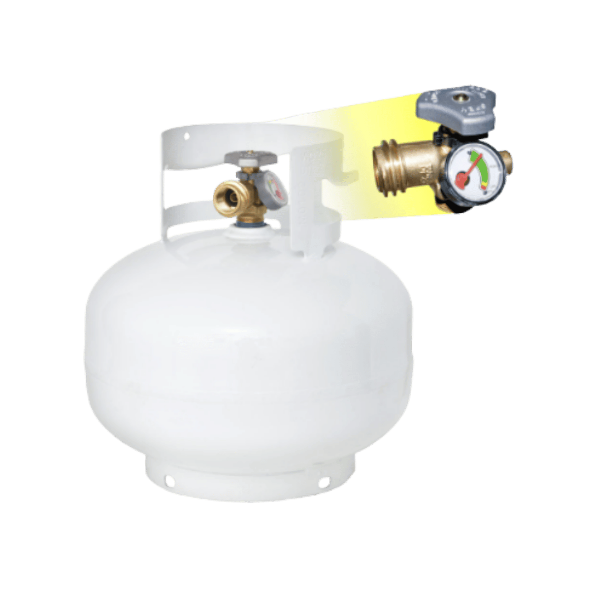 FLAME KING STEEL PROPANE TANK SQUATTY WHITE