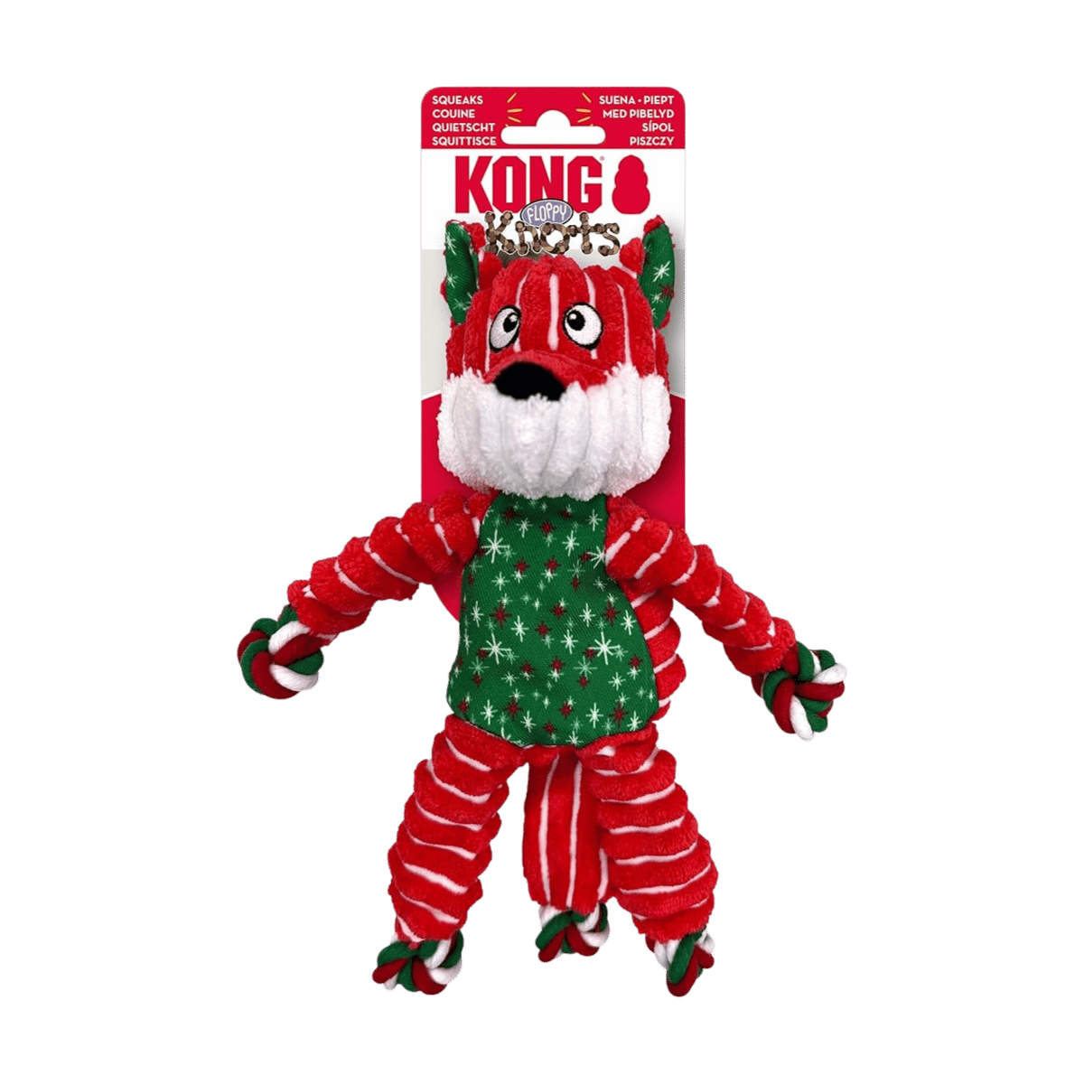 KONG HOLIDAY FLOPPY KNOTS FOX - SM/MD