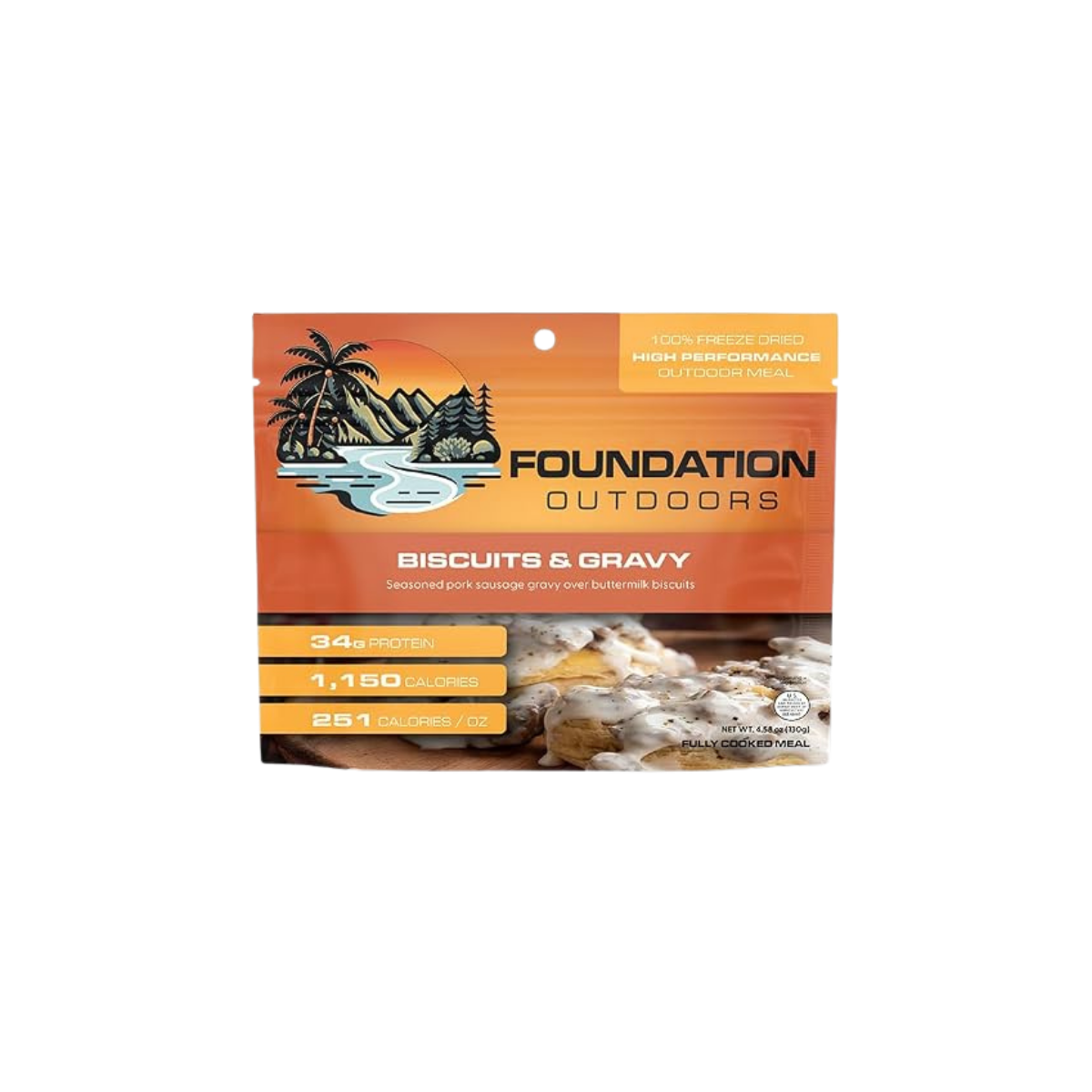 FOUNDATION OUTDOORS BISCUITS AND SAUSAGE GRAVY MEAL IMAGE