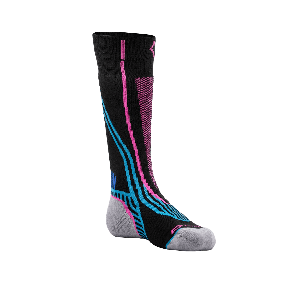 FOX RIVER KIDS' SNOWPASS MEDIUM WEIGHT OTC SKI SNOWBAORD SOCKS BLACK PINK