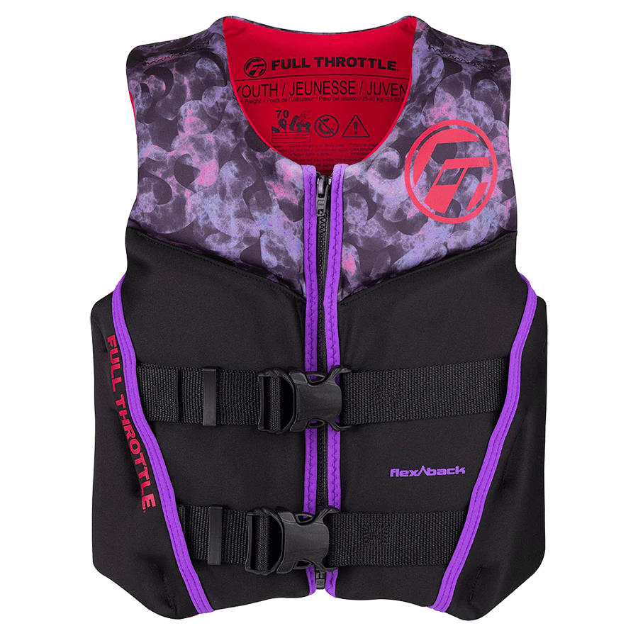 FULL THROTTLE YOUTH RAPID-DRY FLEX-BACK LIFE JACKET - PINK