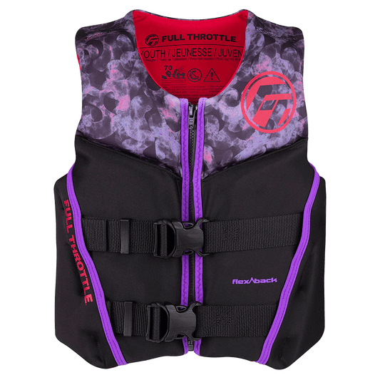 FULL THROTTLE YOUTH RAPID-DRY FLEX-BACK LIFE JACKET - PINK