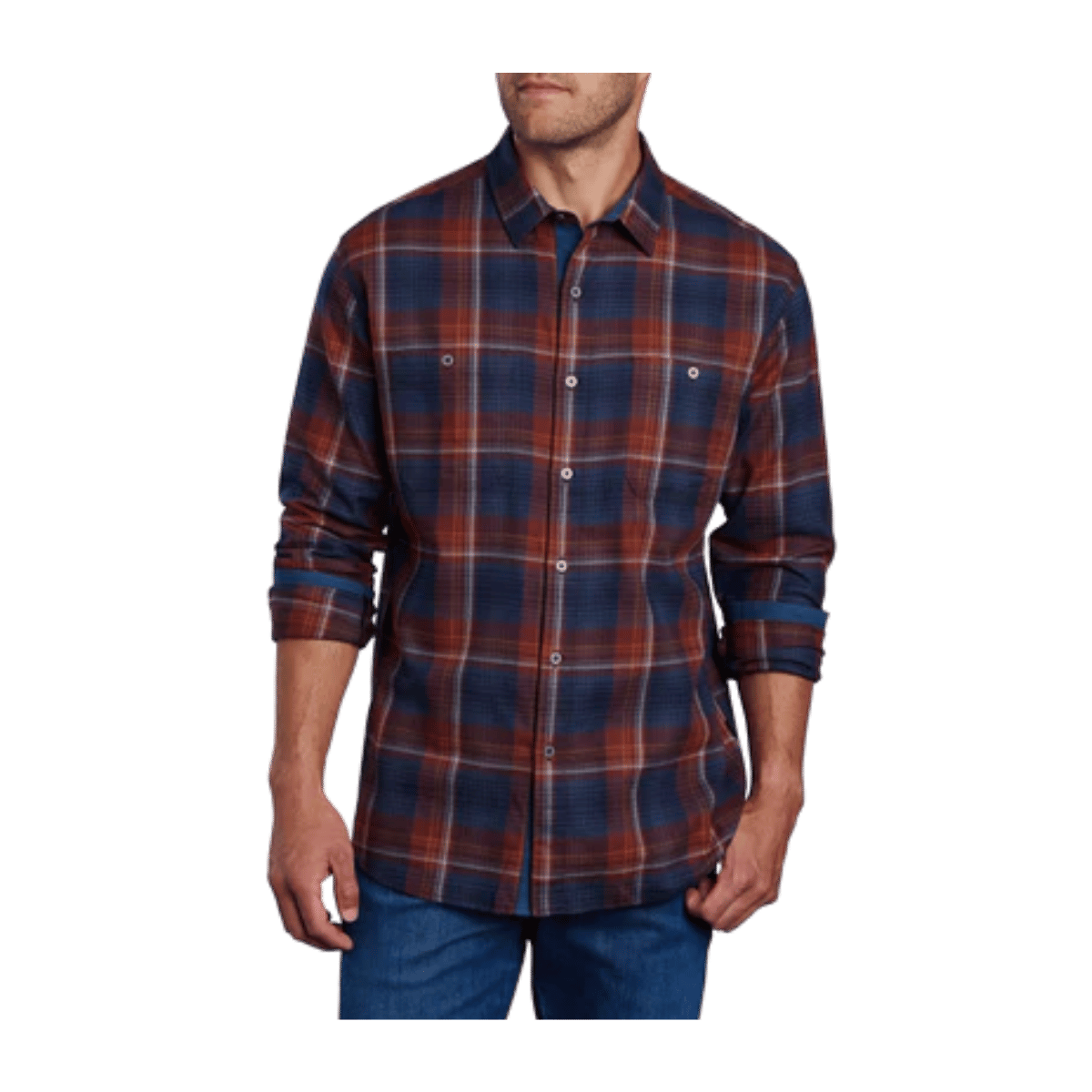 KUHL MEN'S FUGITIVE FLANNEL LS - BLUE FUZION
