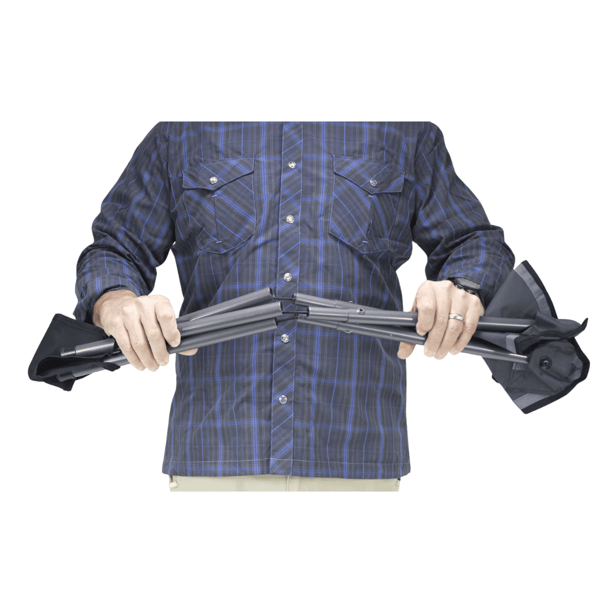 GCI OUTDOOR PACKSEAT™ - BLACK - FOLDED
