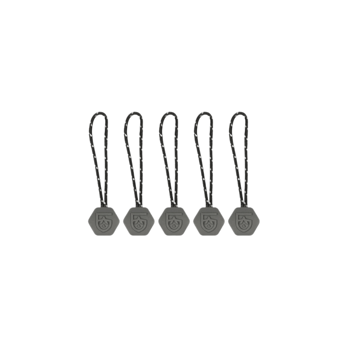 GEAR AID ZIPPER PULLS 5PK - BLACK