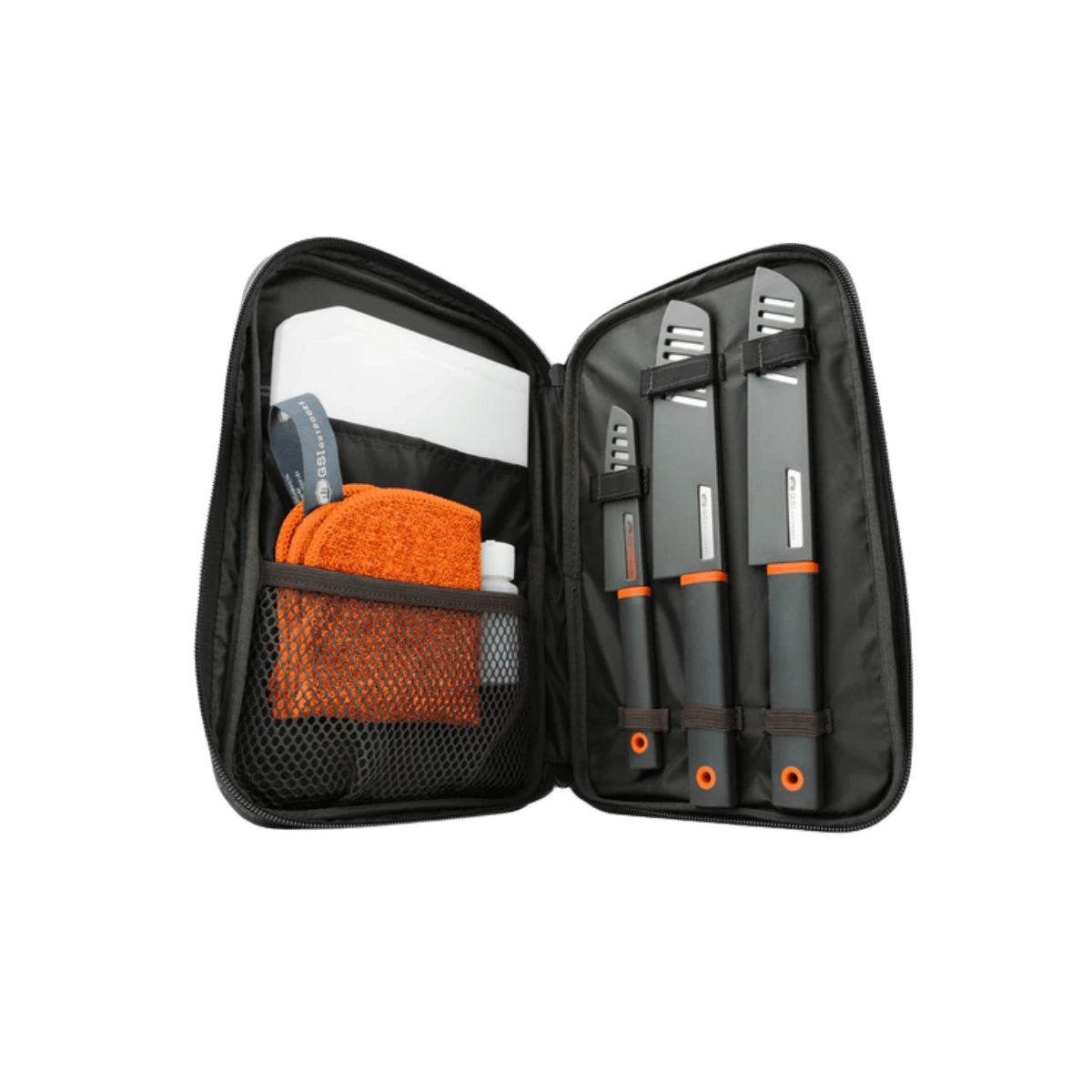 GSI OUTDOORS SANTOKU KNIFE SET BLACK ORANGE