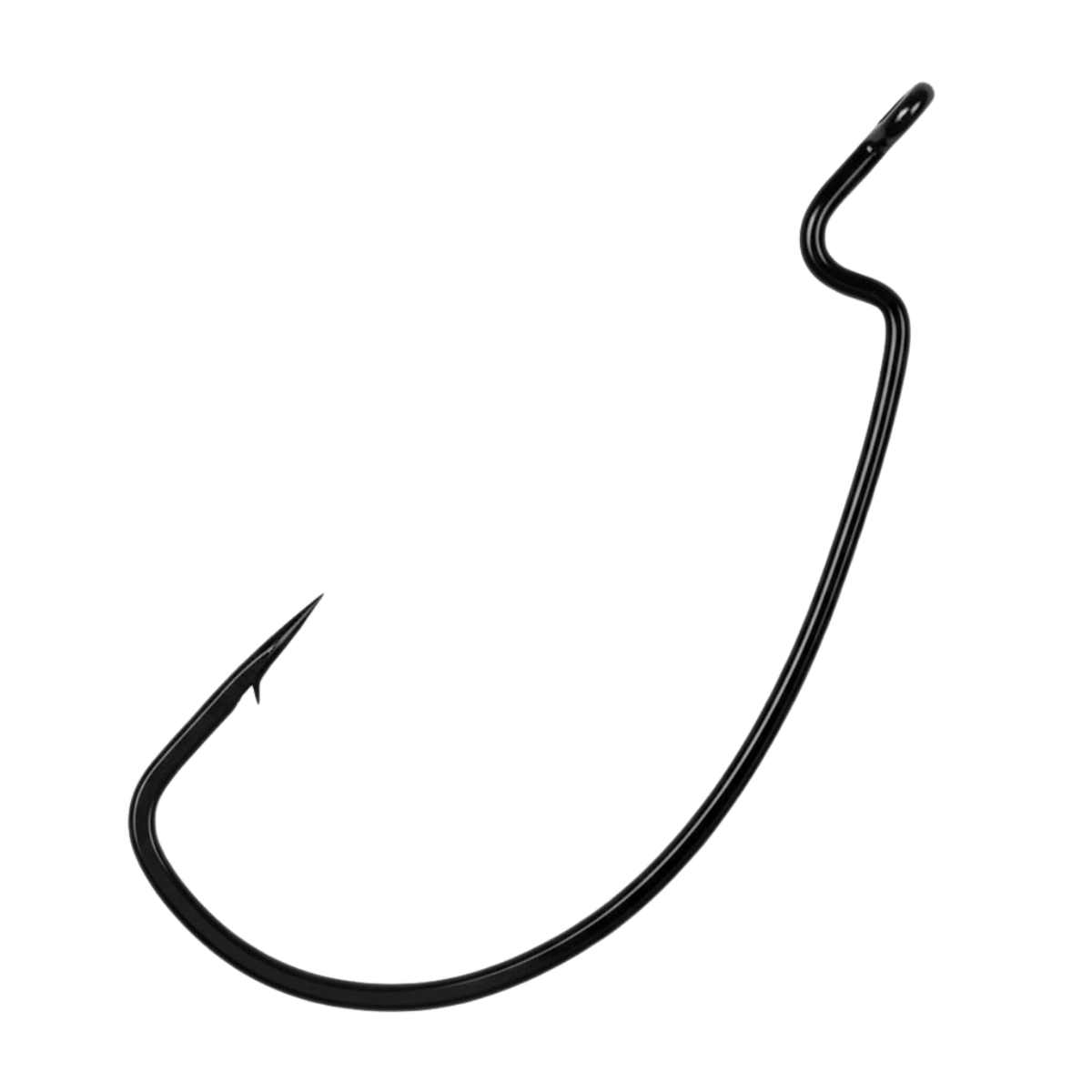 GAMAKATSU EXTRA WIDE GAP WORM HOOK - BLACK SIZE 1/0