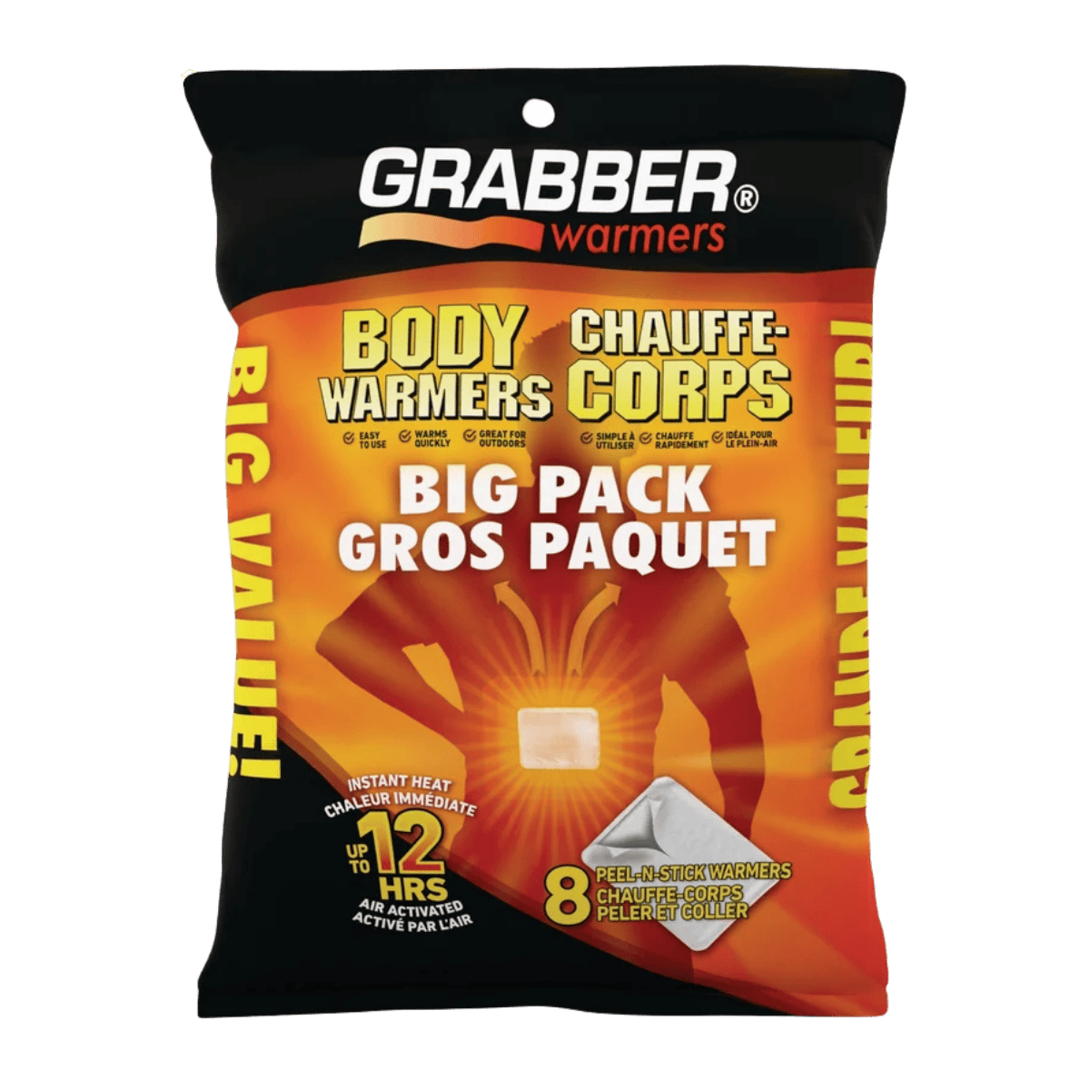 GRABBER ADHESIVE BODY WARMER 8PK