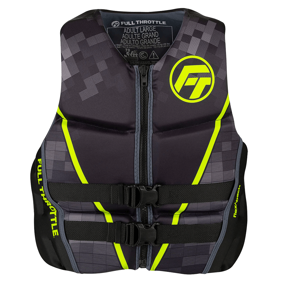 FULL THROTTLE RAPID-DRY FLEX-BACK LIFE JACKET GREEN